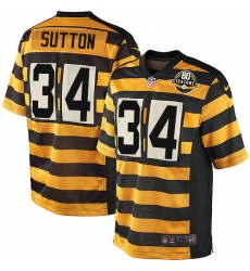 Men's Nike Pittsburgh Steelers #34 Cameron Sutton Limited Yellow/Black Alternate 80TH Anniversary Throwback NFL Jersey