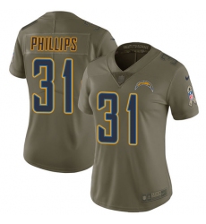 Women's Nike Los Angeles Chargers #31 Adrian Phillips Limited Olive 2017 Salute to Service NFL Jersey