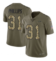 Youth Nike Los Angeles Chargers #31 Adrian Phillips Limited Olive/Camo 2017 Salute to Service NFL Jersey
