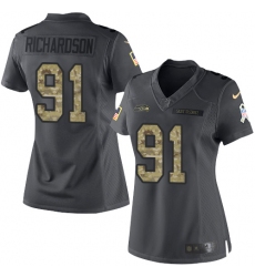 Women's Nike Seattle Seahawks #91 Sheldon Richardson Limited Black 2016 Salute to Service NFL Jersey