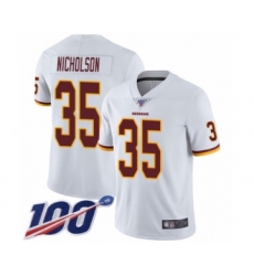 Men's Washington Redskins #35 Montae Nicholson White Vapor Untouchable Limited Player 100th Season Football Jersey