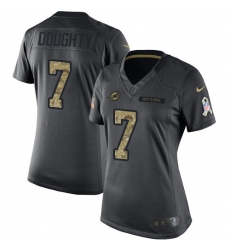Women's Nike Miami Dolphins #7 Brandon Doughty Limited Black 2016 Salute to Service NFL Jersey