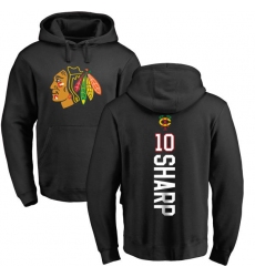 NHL Adidas Chicago Blackhawks #10 Patrick Sharp Black Backer Pullover Hoodie