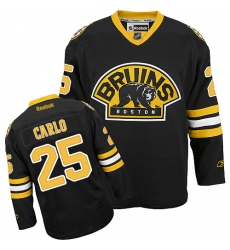 Men's Reebok Boston Bruins #25 Brandon Carlo Authentic Black Third NHL Jersey