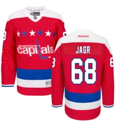 Men's Reebok Washington Capitals #68 Jaromir Jagr Premier Red Third NHL Jersey