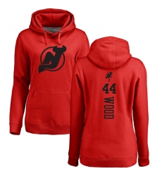 NHL Women's Adidas New Jersey Devils #44 Miles Wood Red One Color Backer Pullover Hoodie