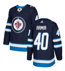 Men's Adidas Winnipeg Jets #40 Joel Armia Premier Navy Blue Home NHL Jersey