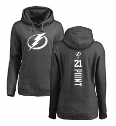 NHL Women's Adidas Tampa Bay Lightning #21 Brayden Point Charcoal One Color Backer Pullover Hoodie