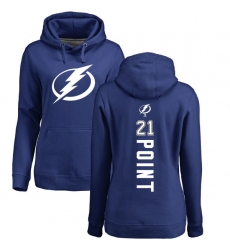 NHL Women's Adidas Tampa Bay Lightning #21 Brayden Point Royal Blue Backer Pullover Hoodie