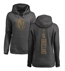 NHL Women's Adidas Vegas Golden Knights #5 Deryk Engelland Charcoal One Color Backer Pullover Hoodie