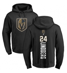 NHL Adidas Vegas Golden Knights #24 Oscar Lindberg Black Backer Pullover Hoodie