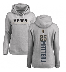 NHL Women's Adidas Vegas Golden Knights #25 Stefan Matteau Gray Backer Pullover Hoodie