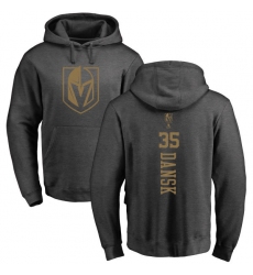 NHL Adidas Vegas Golden Knights #35 Oscar Dansk Charcoal One Color Backer Pullover Hoodie