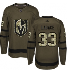 Men's Adidas Vegas Golden Knights #33 Maxime Lagace Authentic Green Salute to Service NHL Jersey