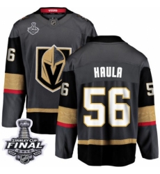 Youth Vegas Golden Knights #56 Erik Haula Authentic Black Home Fanatics Branded Breakaway 2018 Stanley Cup Final NHL Jersey
