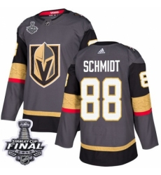 Men's Adidas Vegas Golden Knights #88 Nate Schmidt Premier Gray Home 2018 Stanley Cup Final NHL Jersey