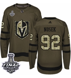 Youth Adidas Vegas Golden Knights #92 Tomas Nosek Authentic Green Salute to Service 2018 Stanley Cup Final NHL Jersey