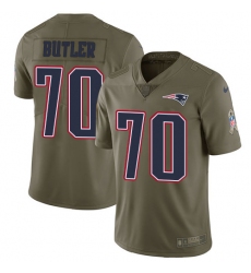 Youth Nike New England Patriots #70 Adam Butler Limited Olive 2017 Salute to Service NFL Jersey