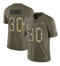 Youth Nike Jacksonville Jaguars #30 Corey Grant Limited Olive/Camo 2017 Salute to Service NFL Jersey