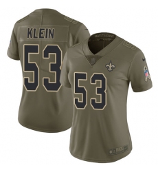 Women's Nike New Orleans Saints #53 A.J. Klein Limited Olive 2017 Salute to Service NFL Jersey