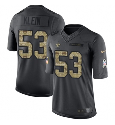 Youth Nike New Orleans Saints #53 A.J. Klein Limited Black 2016 Salute to Service NFL Jersey