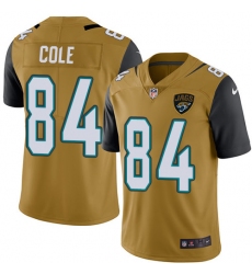 Men's Nike Jacksonville Jaguars #84 Keelan Cole Limited Gold Rush Vapor Untouchable NFL Jersey