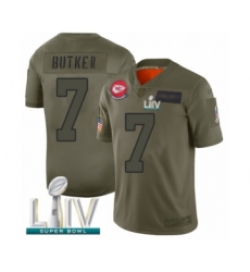 Men's Kansas City Chiefs #7 Harrison Butker Limited Olive 2019 Salute to Service Super Bowl LIV Bound Football Jersey
