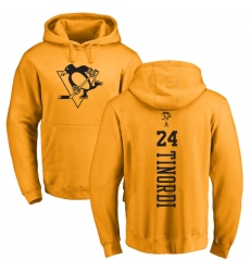 NHL Adidas Pittsburgh Penguins #24 Jarred Tinordi Gold One Color Backer Pullover Hoodie