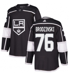 Youth Adidas Los Angeles Kings #76 Jonny Brodzinski Authentic Black Home NHL Jersey
