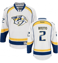 Youth Reebok Nashville Predators #2 Anthony Bitetto Authentic White Away NHL Jersey