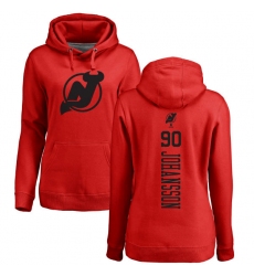 NHL Women's Adidas New Jersey Devils #90 Marcus Johansson Red One Color Backer Pullover Hoodie
