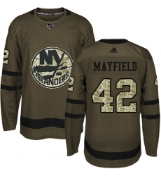 Youth Adidas New York Islanders #42 Scott Mayfield Authentic Green Salute to Service NHL Jersey