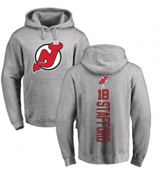 NHL Adidas New Jersey Devils #18 Drew Stafford Ash Backer Pullover Hoodie