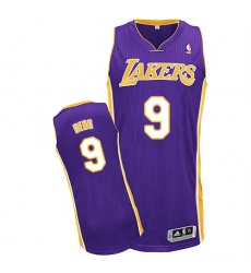 Men's Adidas Los Angeles Lakers #9 Luol Deng Authentic Purple Road NBA Jersey