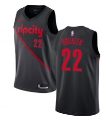 Men's Nike Portland Trail Blazers #22 Clyde Drexler Swingman Black NBA Jersey - 2018 19 City Edition