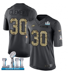 Men's Nike Philadelphia Eagles #30 Corey Clement Limited Black 2016 Salute to Service Super Bowl LII NFL Jersey