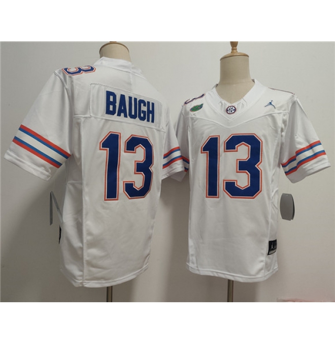 Men's Florida Gators #13 Jadan Baugh White F.U.S.E. Stitched Jersey