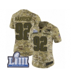 Women's Nike New England Patriots #92 James Harrison Limited Camo 2018 Salute to Service Super Bowl LIII Bound NFL Jersey
