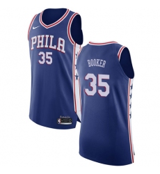 Youth Nike Philadelphia 76ers #35 Trevor Booker Authentic Blue NBA Jersey - Icon Edition