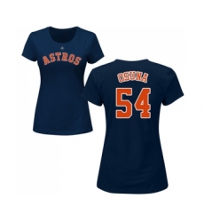 Baseball Women's Houston Astros #54 Roberto Osuna Navy Blue Name & Number T-Shirt