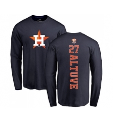 MLB Nike Houston Astros #27 Jose Altuve Navy Blue Backer Long Sleeve T-Shirt