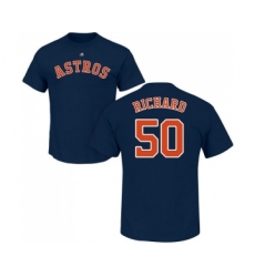 MLB Nike Houston Astros #50 J.R. Richard Navy Blue Name & Number T-Shirt