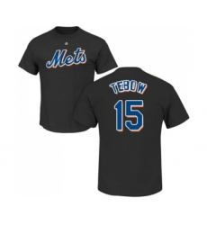 MLB Nike New York Mets #15 Tim Tebow Black Name & Number T-Shirt