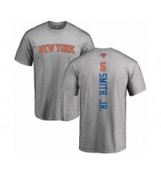 Basketball New York Knicks #5 Dennis Smith Jr. Ash Backer T-Shirt