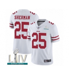 Men's San Francisco 49ers #25 Richard Sherman White Vapor Untouchable Limited Player Super Bowl LIV Bound Football Jersey