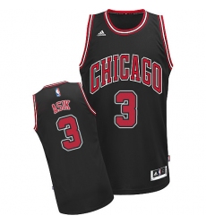 Men's Adidas Chicago Bulls #3 Omer Asik Swingman Black Alternate NBA Jersey