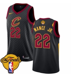 Women's Nike Cleveland Cavaliers #22 Larry Nance Jr. Swingman Black 2018 NBA Finals Bound NBA Jersey Statement Edition