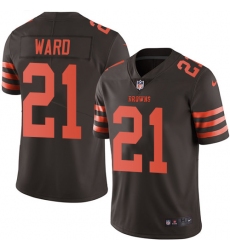 Youth Nike Cleveland Browns #21 Denzel Ward Limited Brown Rush Vapor Untouchable NFL Jersey
