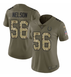 Women's Nike Indianapolis Colts #56 Quenton Nelson Limited Olive Camo 2017 Salute to Service NFL Jersey