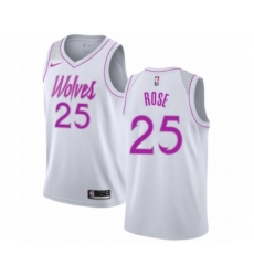 Youth Nike Minnesota Timberwolves #25 Derrick Rose White Swingman Jersey - Earned Edition